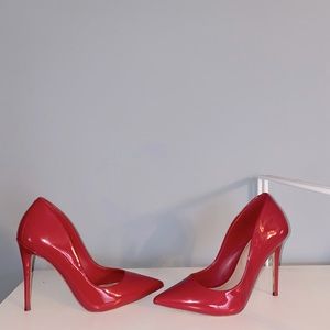 Aldo red patent leather pumps